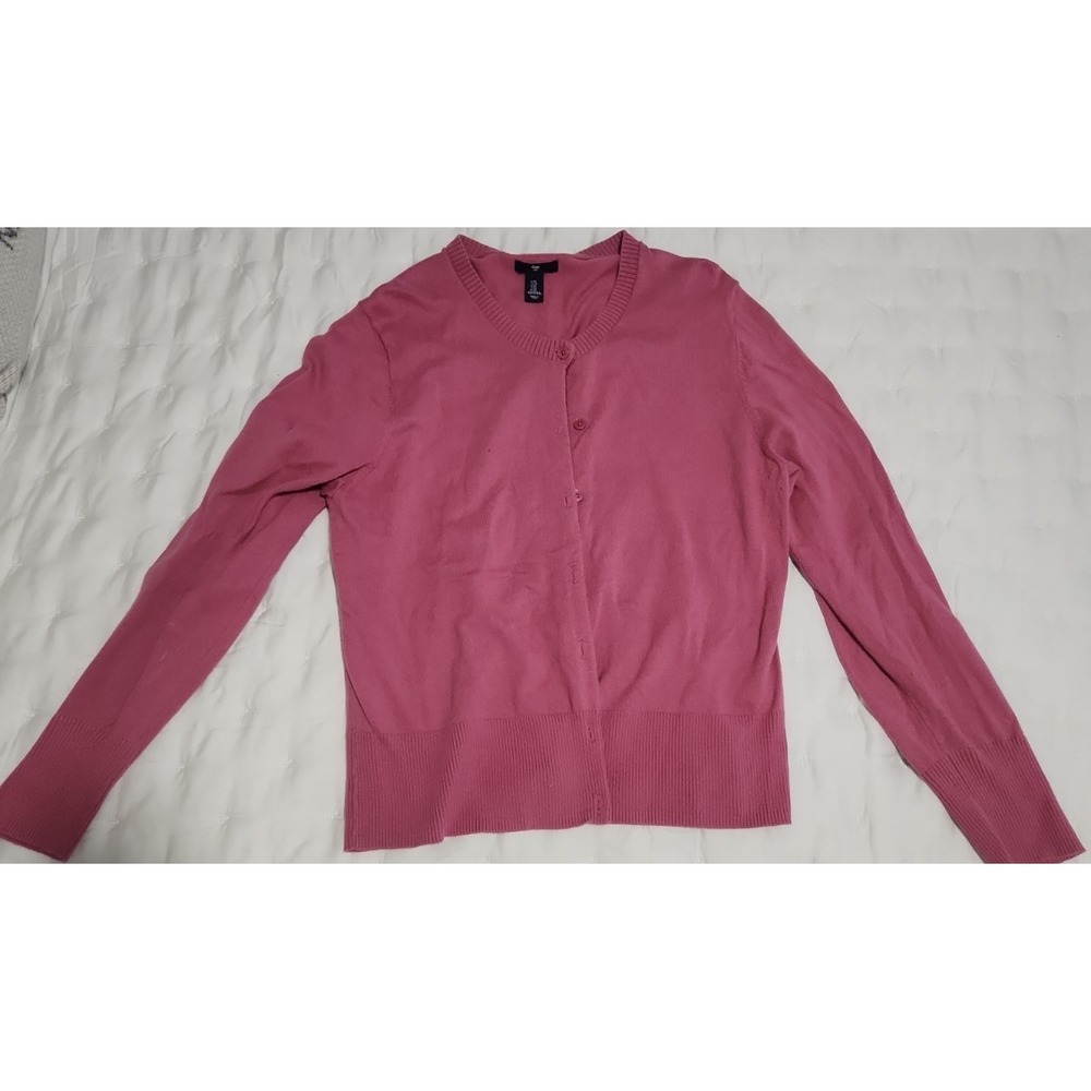 GAP Pink Cardigan Sweater Women's XL Light Knit Button Down RN54023 Excellent